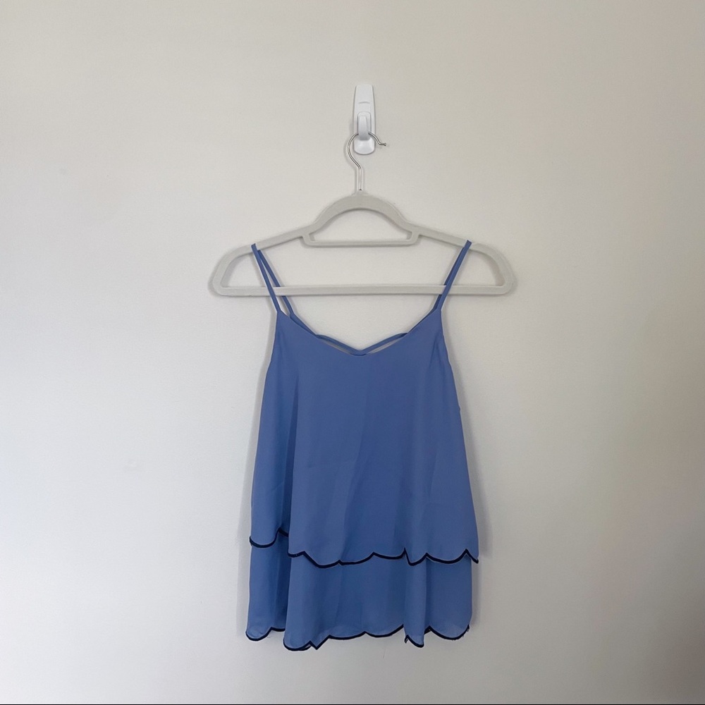 Francesca’s Miami Scalloped Hem Top, Size S